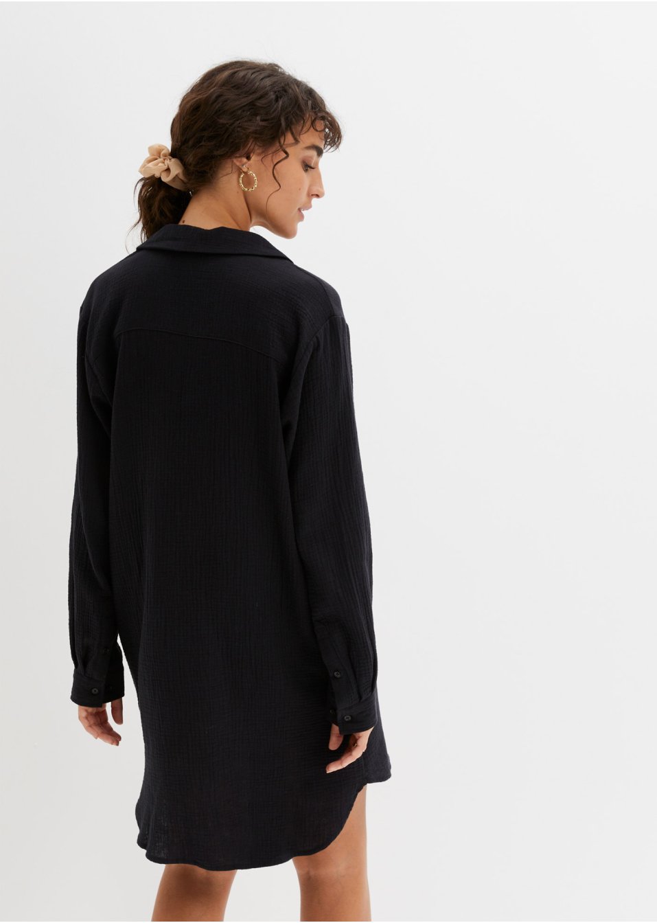 Robe en gaze de coton avec col