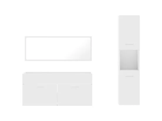 Ensemble de meubles salle de bain 3 pcs blanc bois d'ingénierie