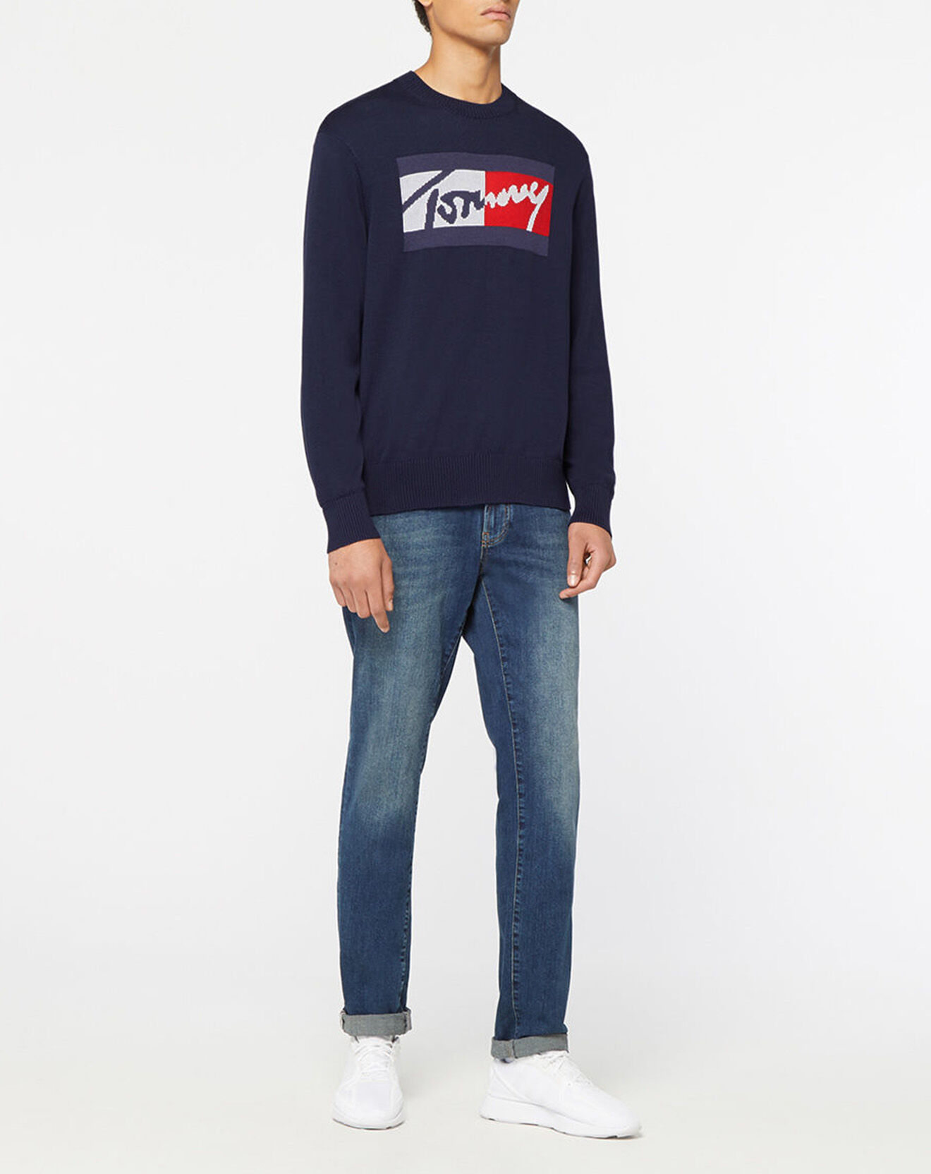 Tommy Jeans Pull Tommy Branded bleu marine