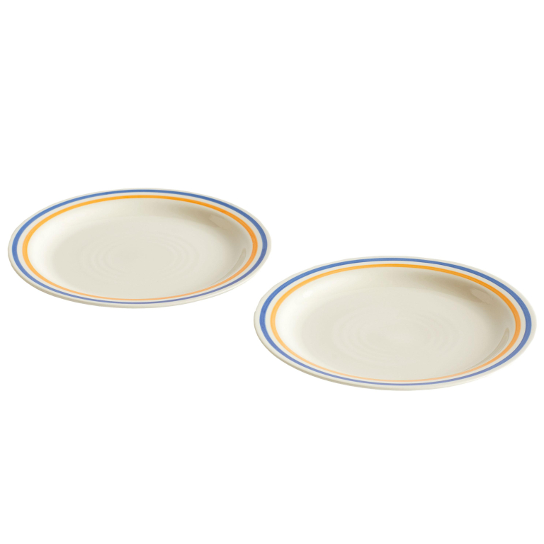 Hay Sombremesa dinerbord Ø24,5 set van 2 Blue/Yellow