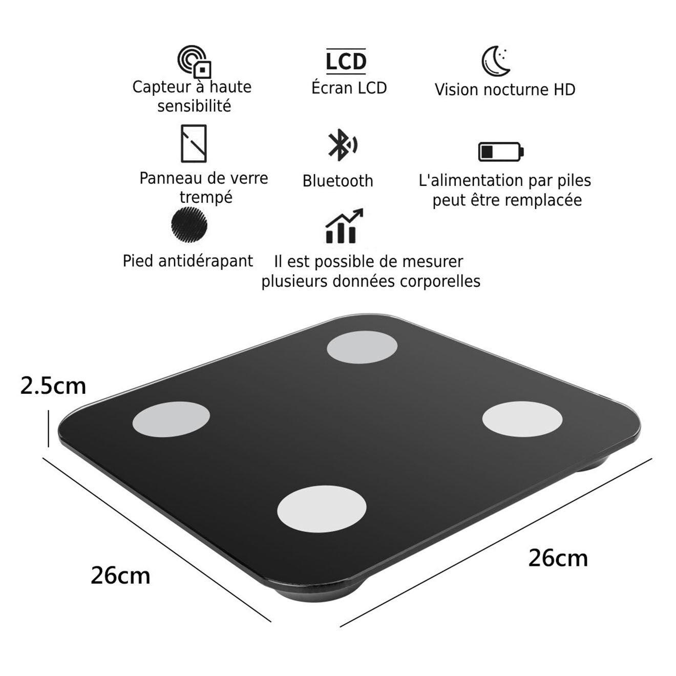 Paloma Beauties Balance numérique bluetooth noire