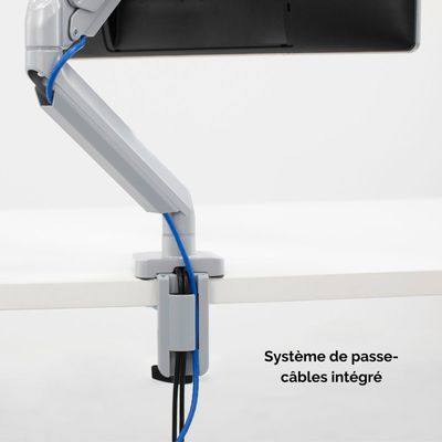 Fellowes Platinum series - Bras porte écran simple réglable - fixation sur bureau - gris