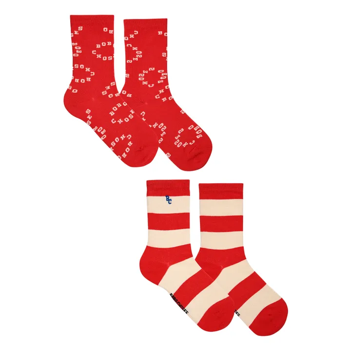 Bobo Choses Lot 2 Paires Chaussettes Rayures | Rouge
