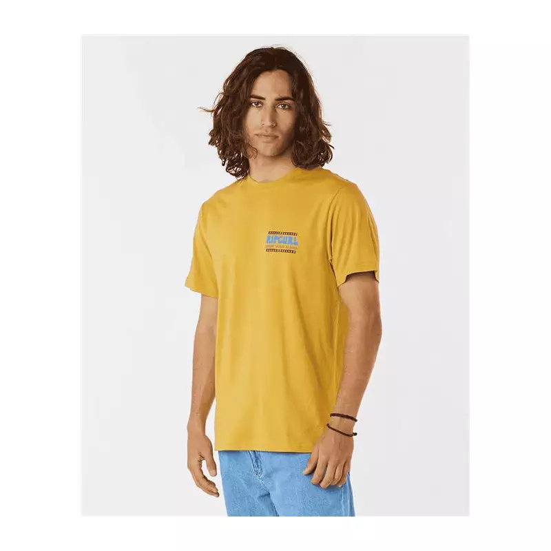 Teeshirt RIPCURL Down The Line Sstee Mustard Gold M