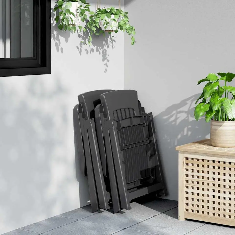 vidaXL - Verstelbare Tuinstoelen - Antraciet - Polypropyleen - 2 stuks