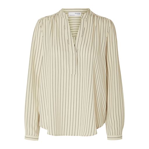 Selected Femme Mivi Bluse, Birch Black Stripes, 34