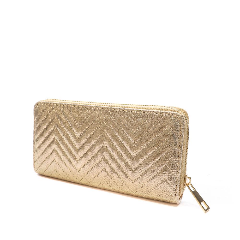Stella Green Portefeuille Doré Stella Green Compagnon Matelasse Chevron
