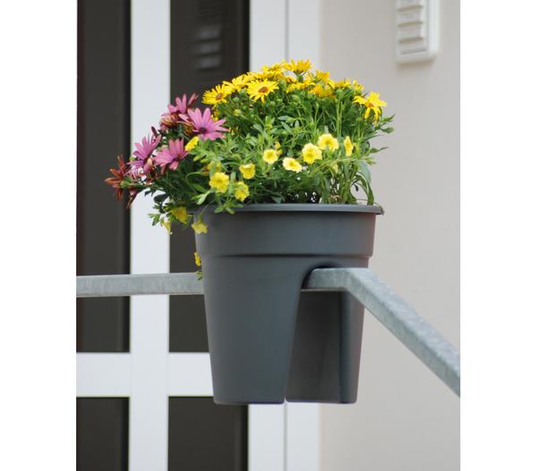 KHW Kunststoff-Geländertopf Flowerclip, rund,