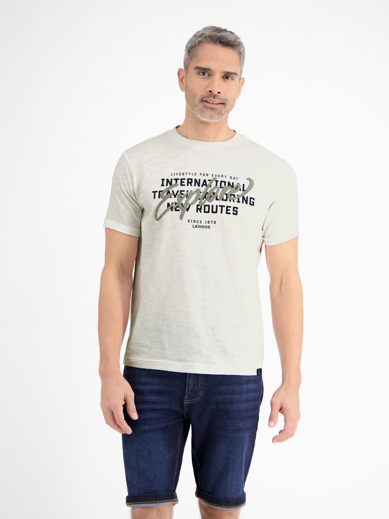 Herren Jersey T-Shirt mit Brustprint