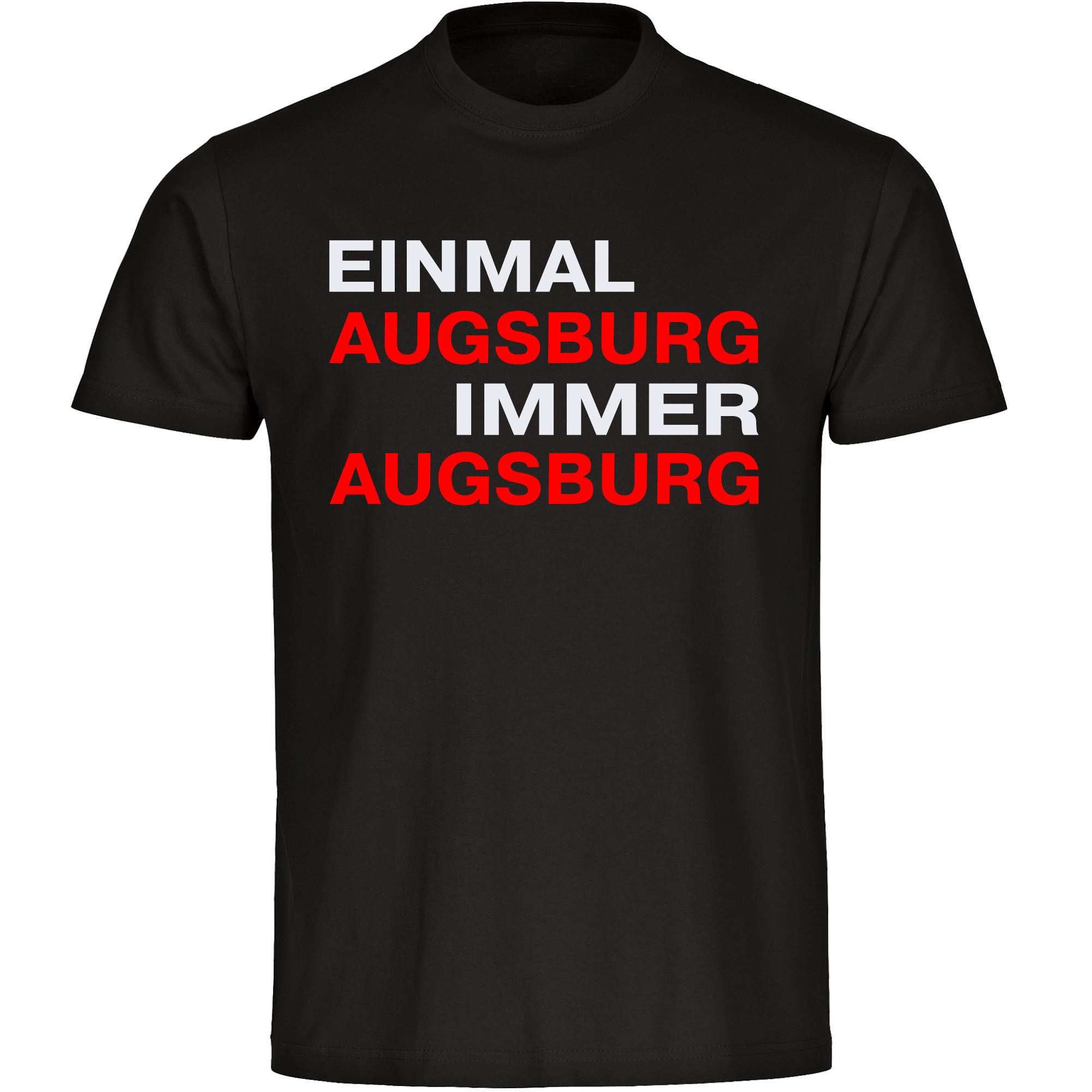 multifanshop® Herren T-Shirt - Augsburg - Einmal Immer - Druck rot
