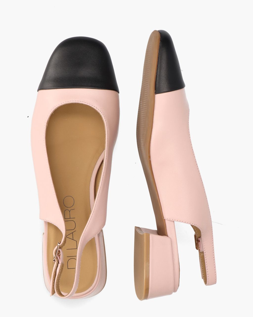 Di Lauro Wendelien Lichtroze/Zwart Dames Slingbackloafers