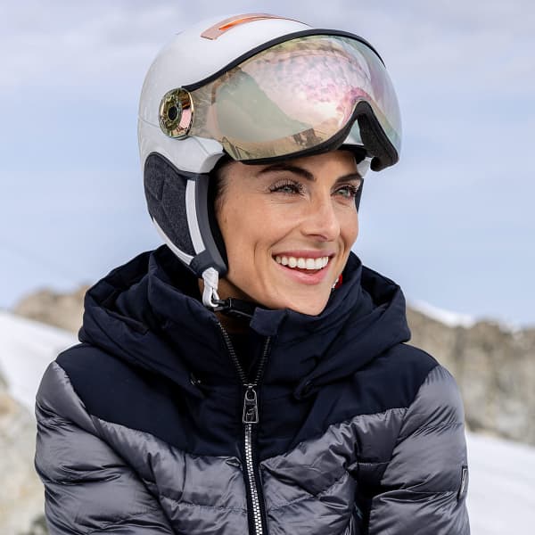 Casque de ski KASK CHROME VISOR WHITE/PINK GOLD/PINK GOLD MIRROR