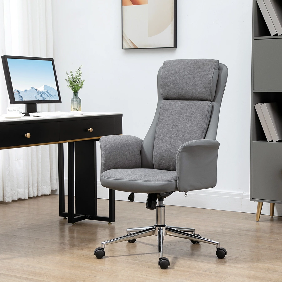 Vinsetto Bürostuhl mit Wippfunktion grau