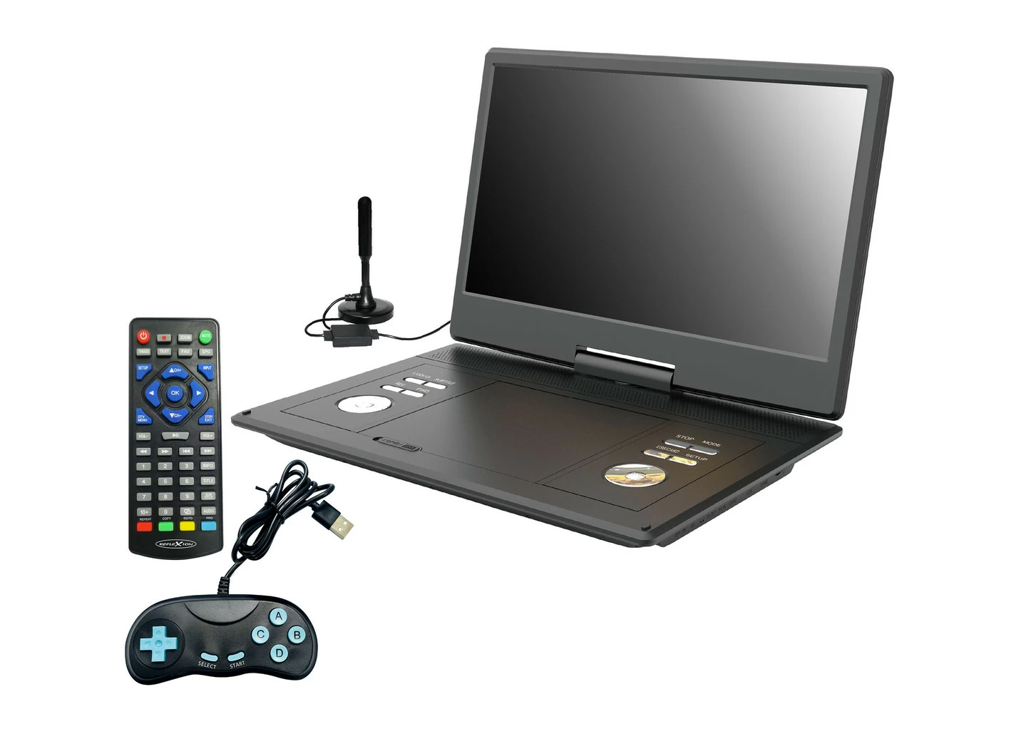 Reflexion DVD 1424 portabler DVD-Spieler mit TV und Spielen