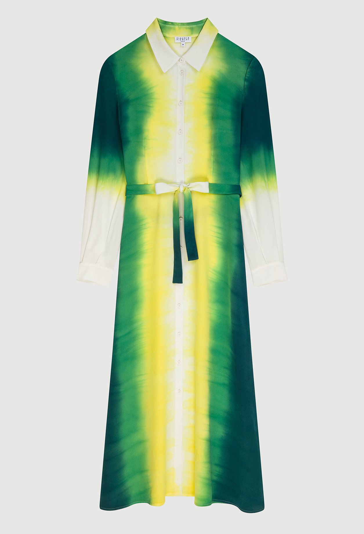 Robe chemise longue imprimee tie & dye