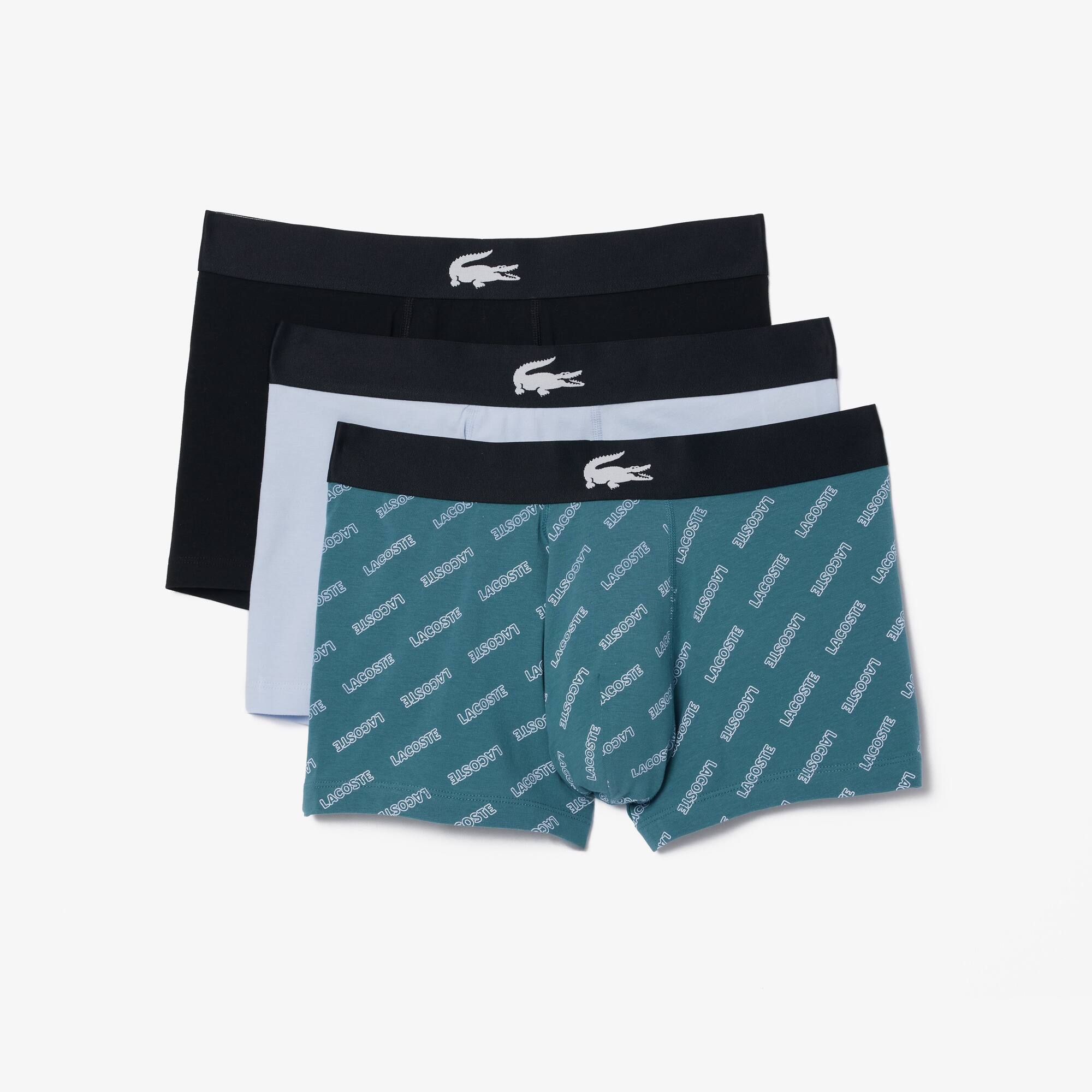 Herren Stretch-Baumwoll Trunk im 3er-Pack Unterwasche - Blau - Lacoste - Herren