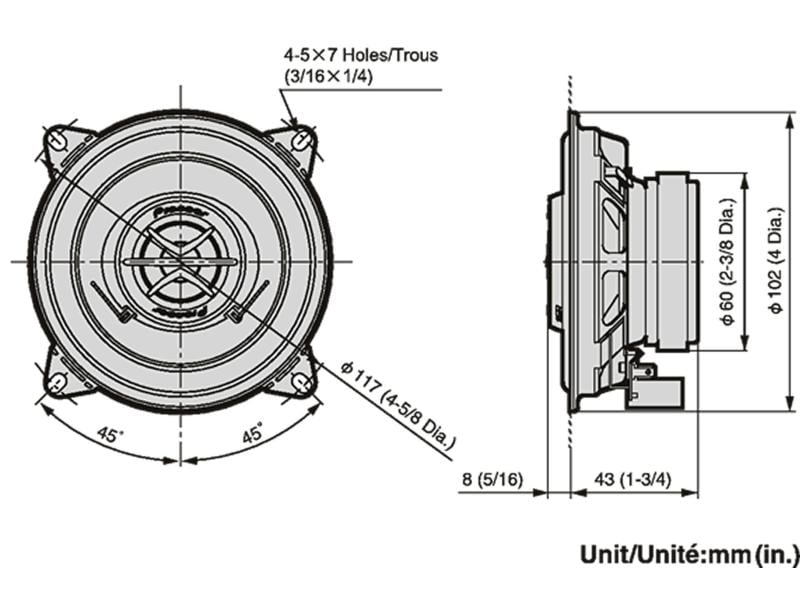 Pioneer 2-Weg Lautsprecher TS-1002i 2-Wege-Lautsprecher, paar