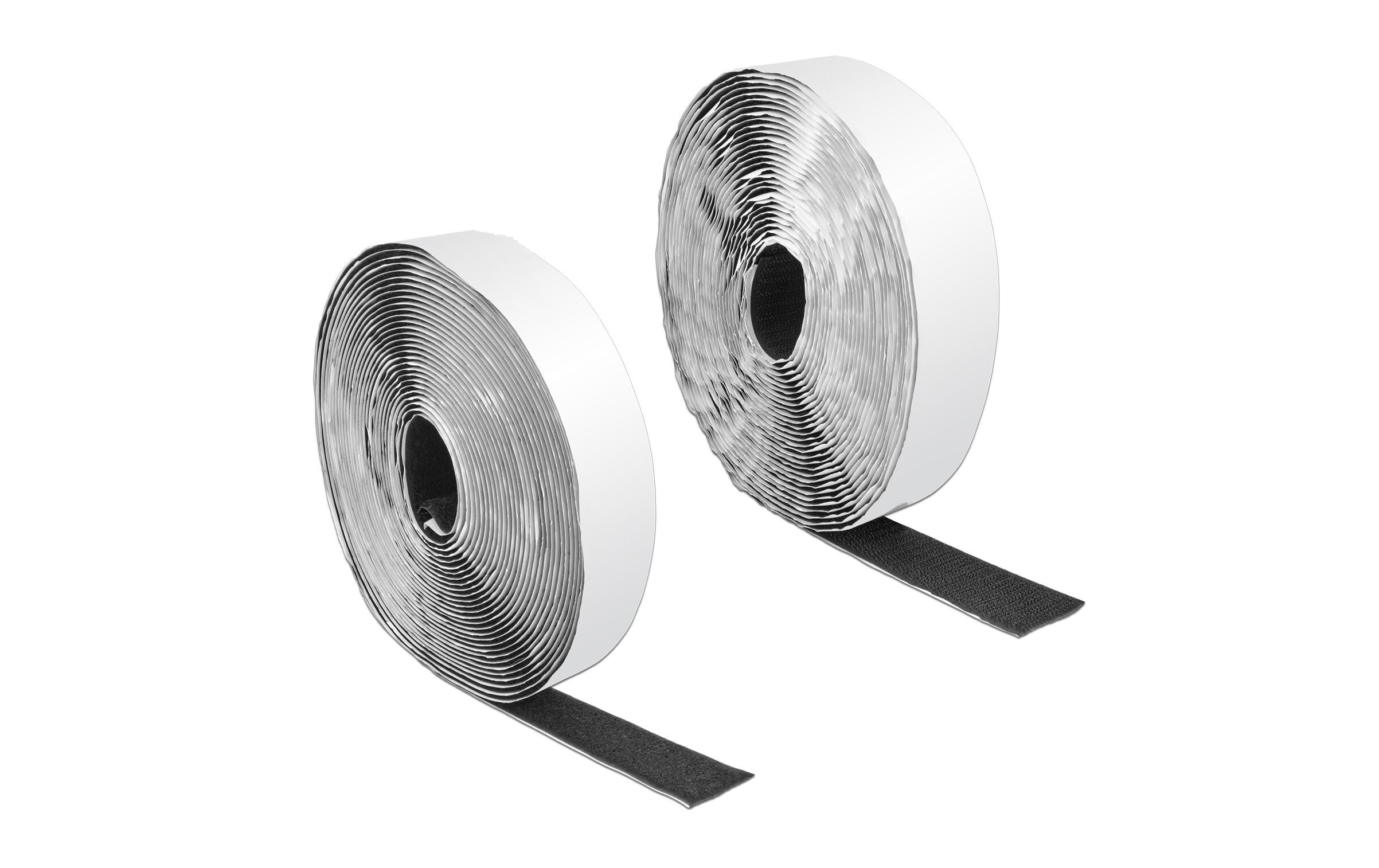 Klettband-Rolle 10 m x 25 mm Haft und Flauschband SchwarzKlettband selbstklebend mit Haft- und Flauschband L 10 m x B 25 mm Schwarz