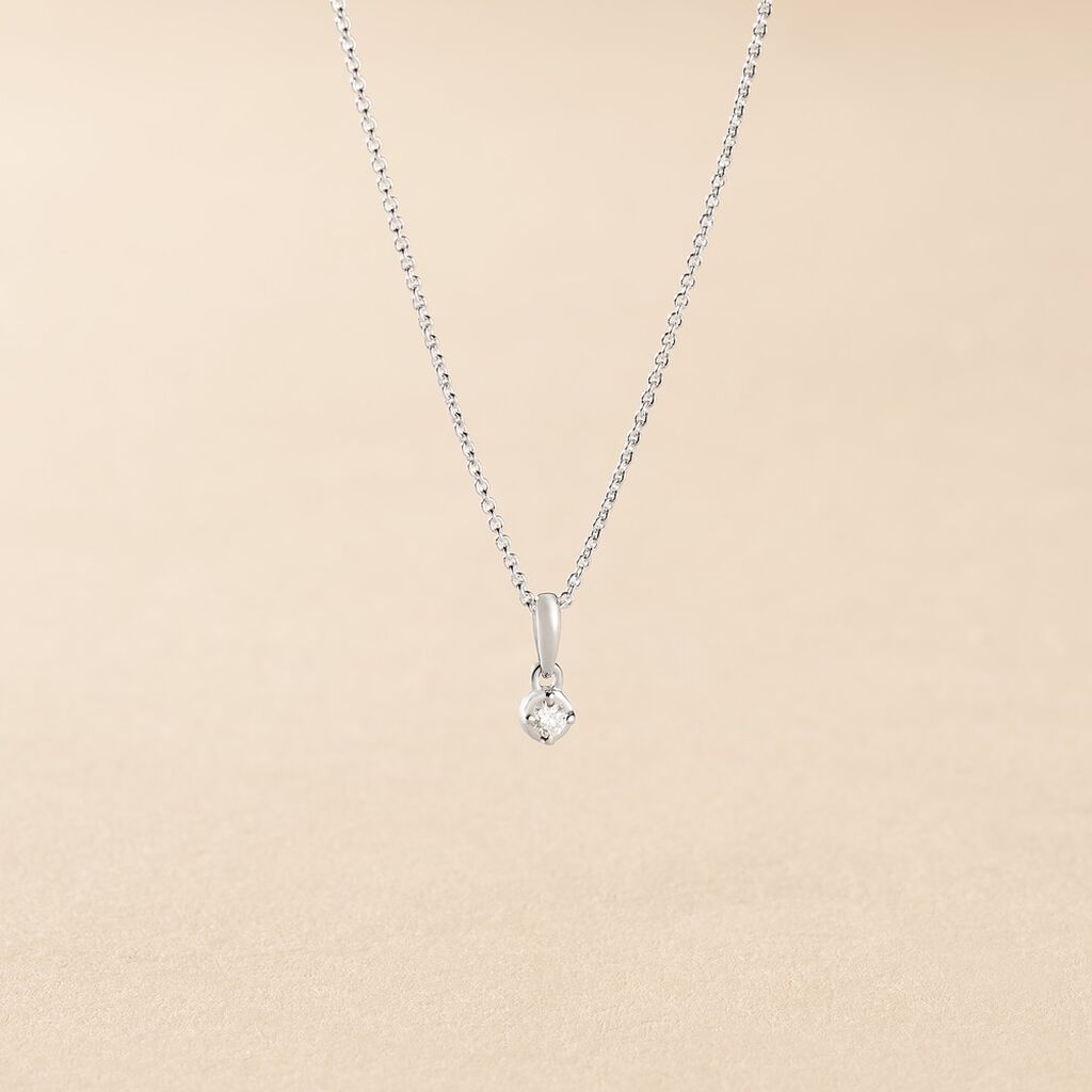Collier Cicelie Or Blanc Diamant