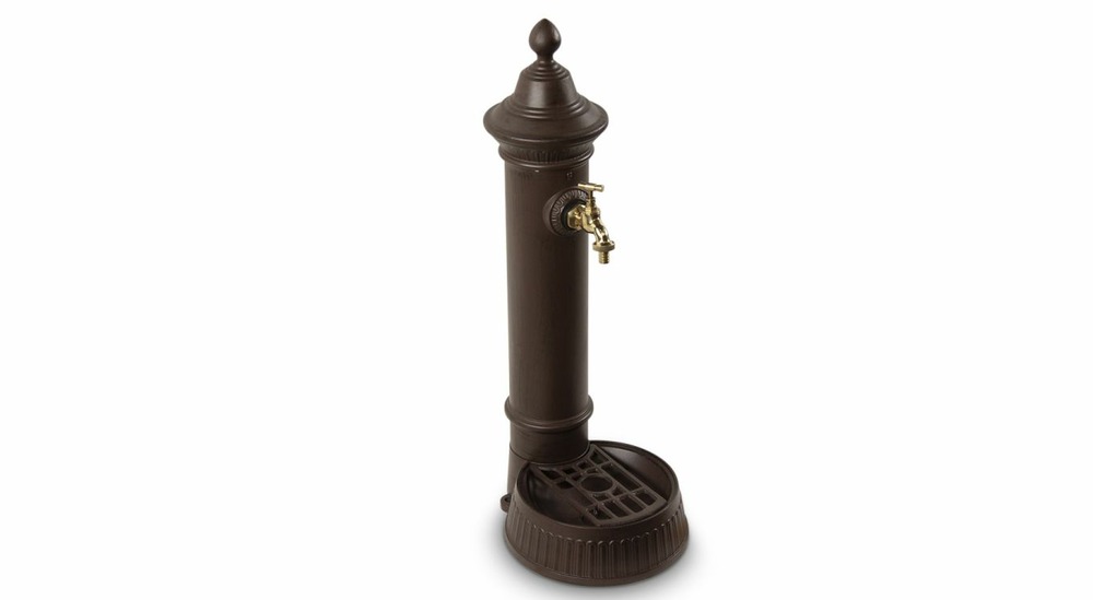 Fontaine de jardin aluminium marron 26x32x72cm
