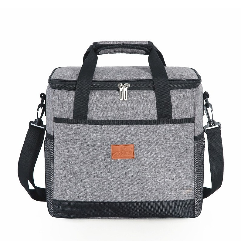 (15L) Picknick Thermotasche Kühltasche Isoliertasche   Schultergurt - Grau