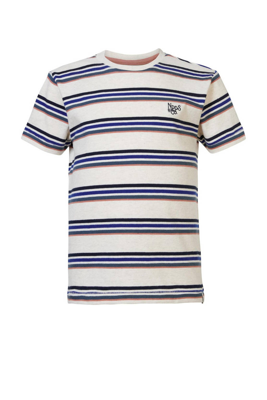 Noppies gestreept T-shirt Dothan beige/blauw