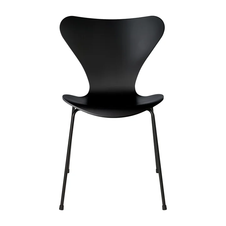 Fritz Hansen - Serie 7 Stuhl, Monochrom schwarz / Esche schwarz gefärbt