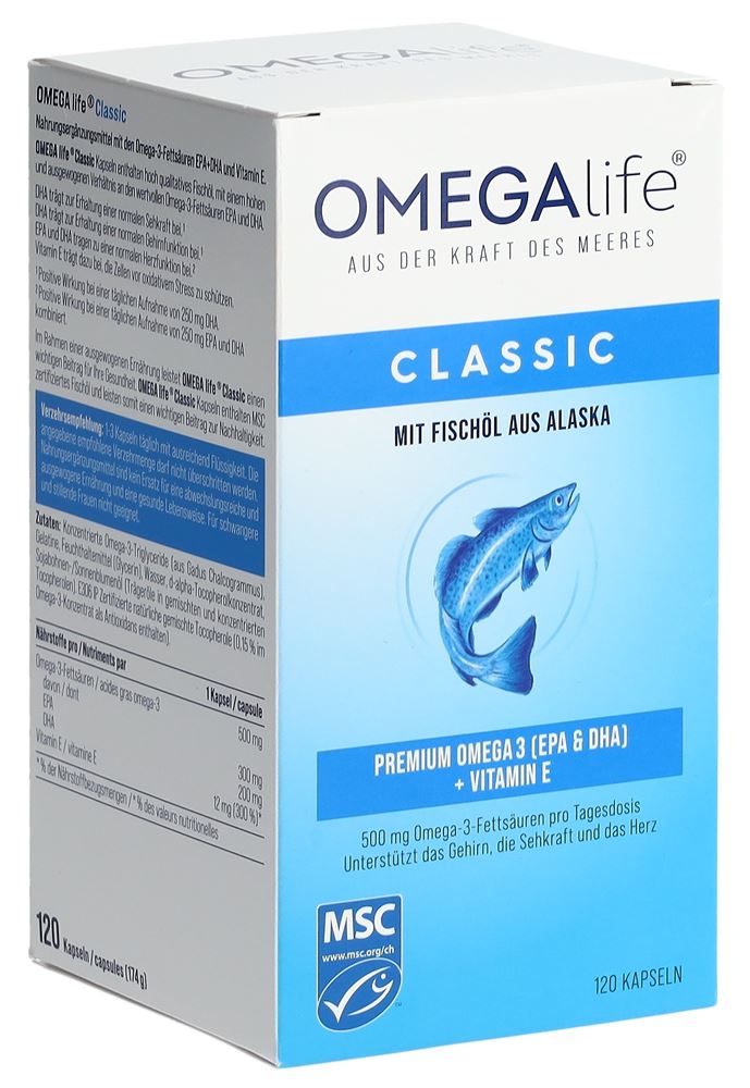 OMEGA-LIFE Classic 500 mg<br>120 Stück, Dose, Kapsel