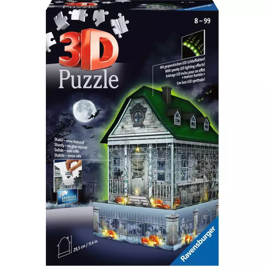 Ravensburger Gruselhaus bei Nacht bunt