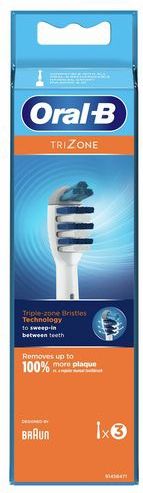 Oral-B - TriZone - Elektrische Tandenborstelkoppen - Wit - Verpakking van 3 stuks