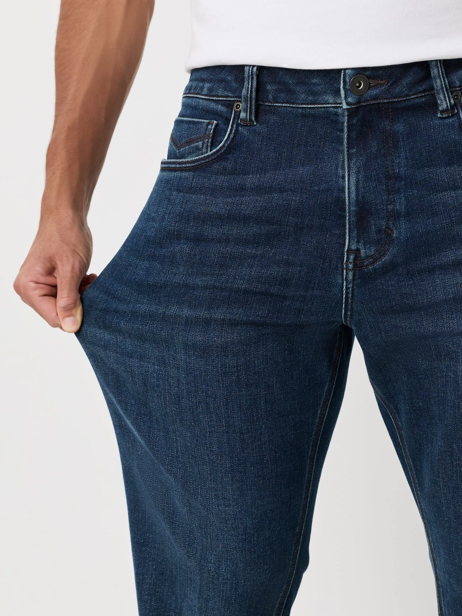 Donkerblauw - ThermoGen - Straight fit - Motionflex jeans