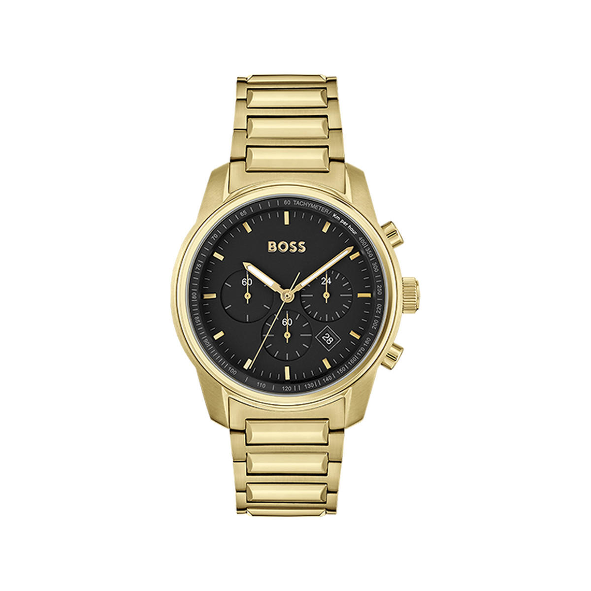 Montre BOSS Trace homme bracelet acier doré jaune