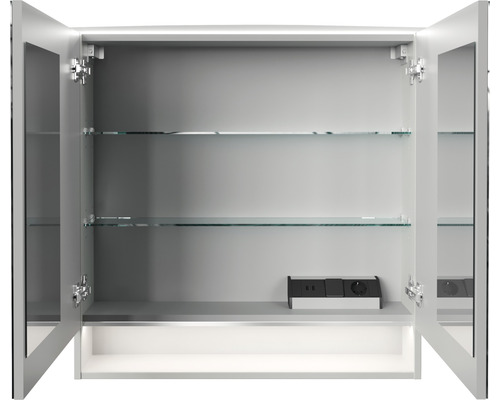 FACKELMANN spiegelkast 80 x 23,1 x 80,9 cm wit 2-deurs LED