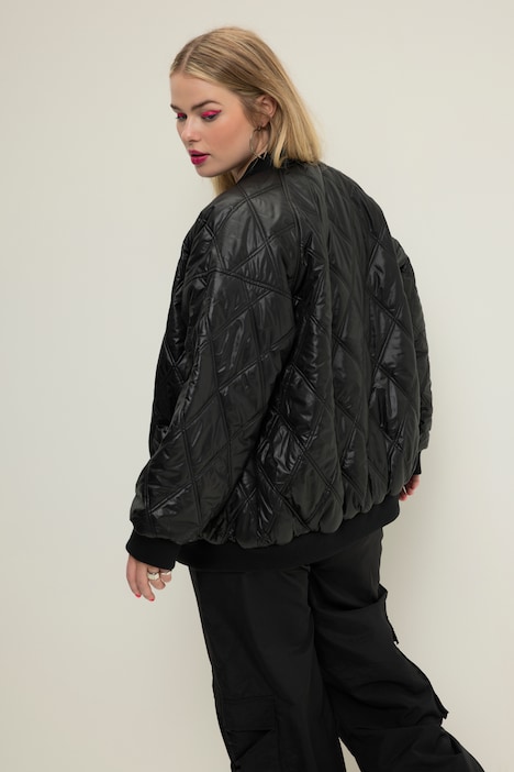 Stepp-Blouson, Collegekragen, Raglan-Langarm