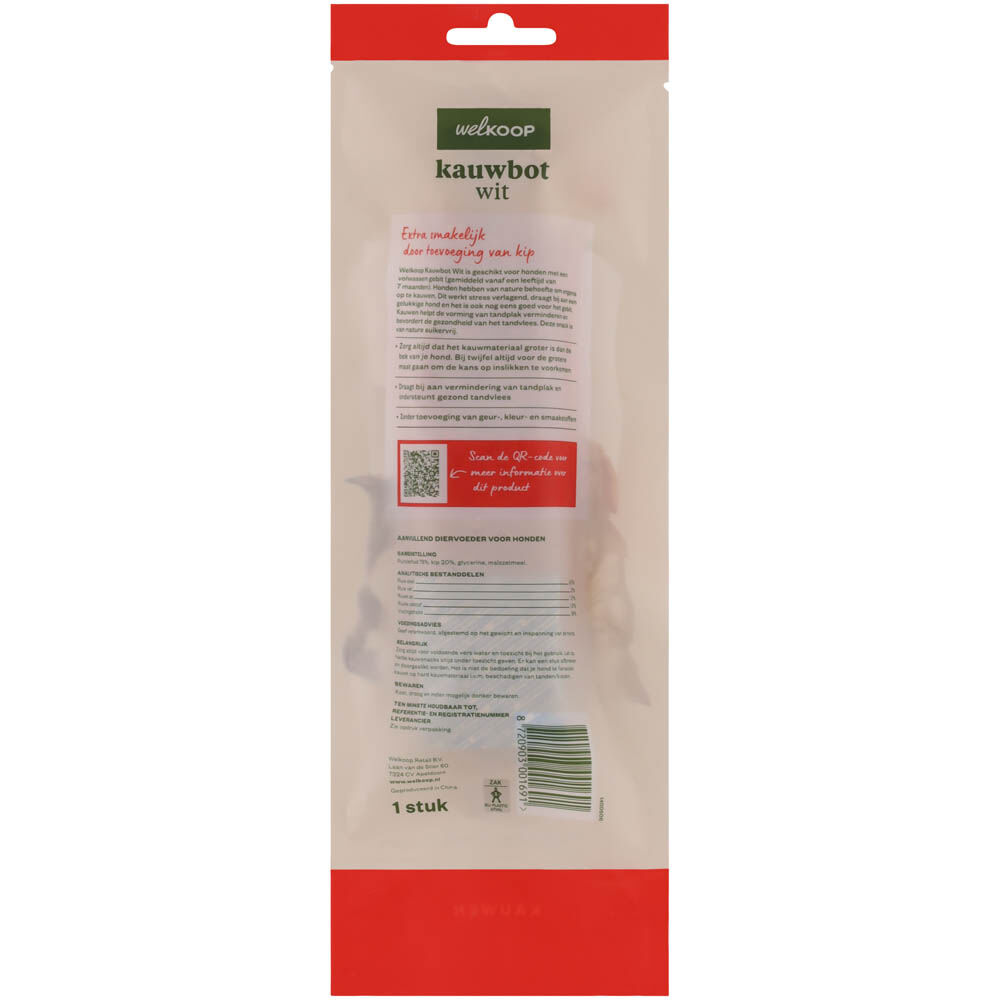 Welkoop - Kauwbot Wit - Extra Kipsmaak - kip, rund