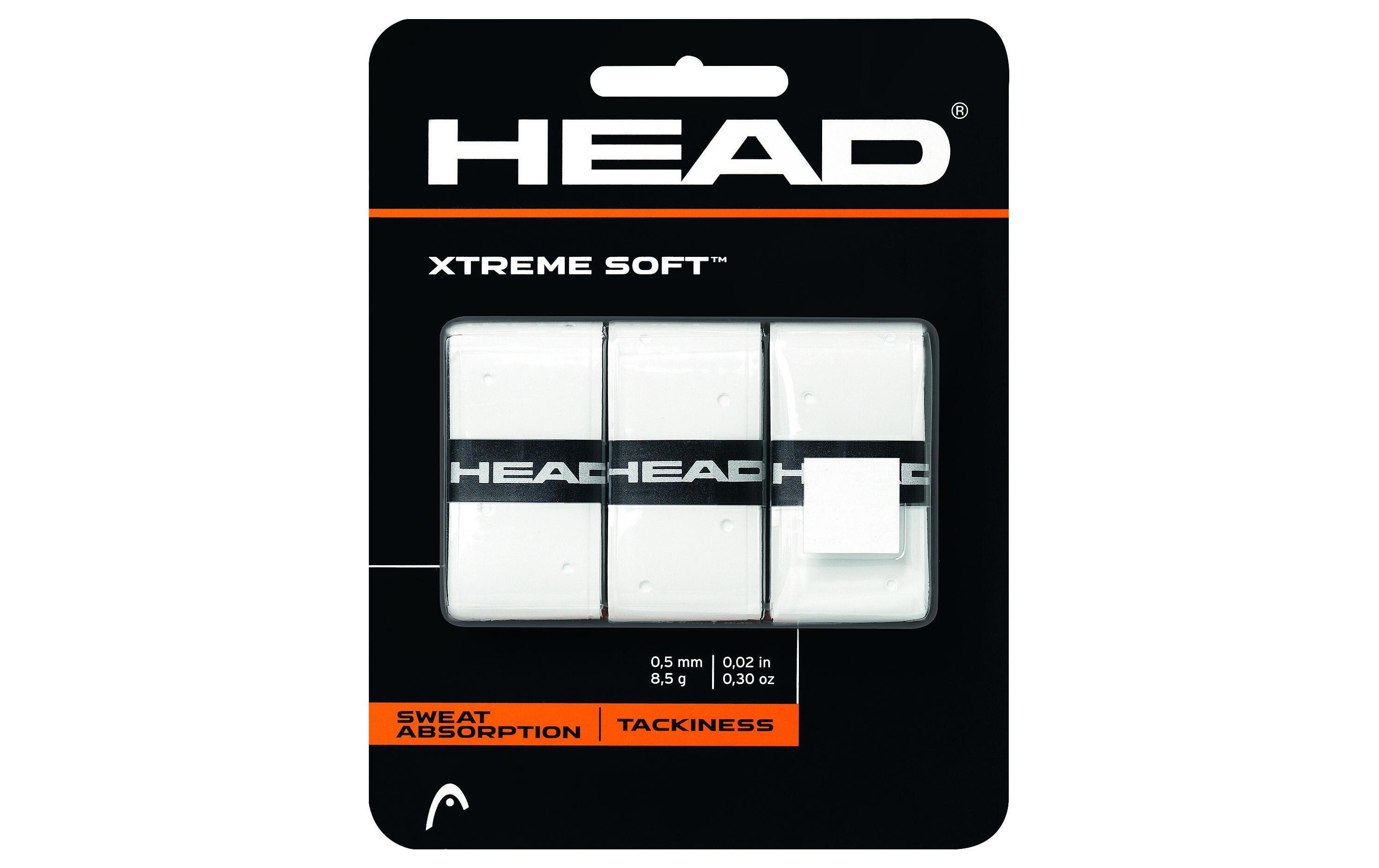 Grip Tape Tennis Overgrip Xtremesoft weissGriffband, 3er-Pack