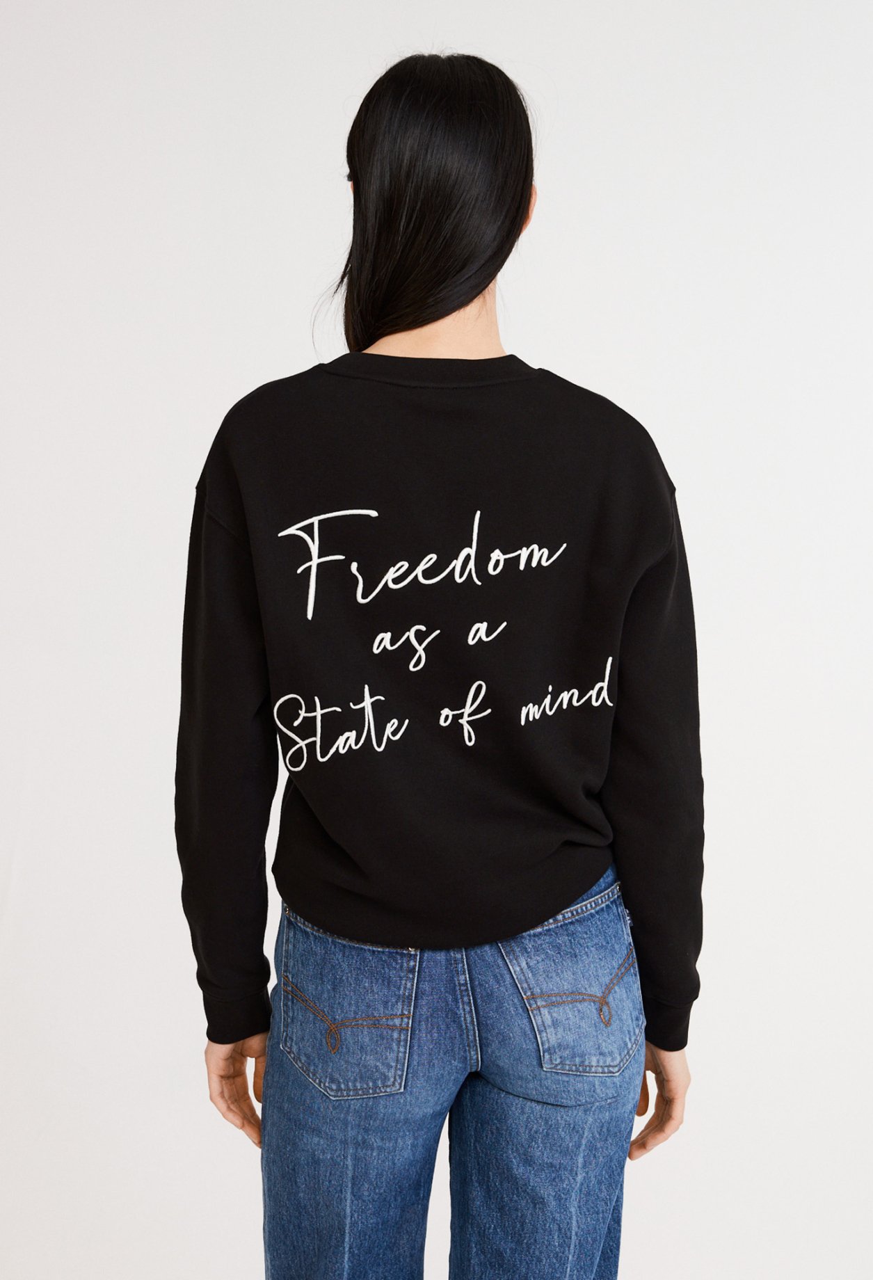 Sweatshirt brode en coton