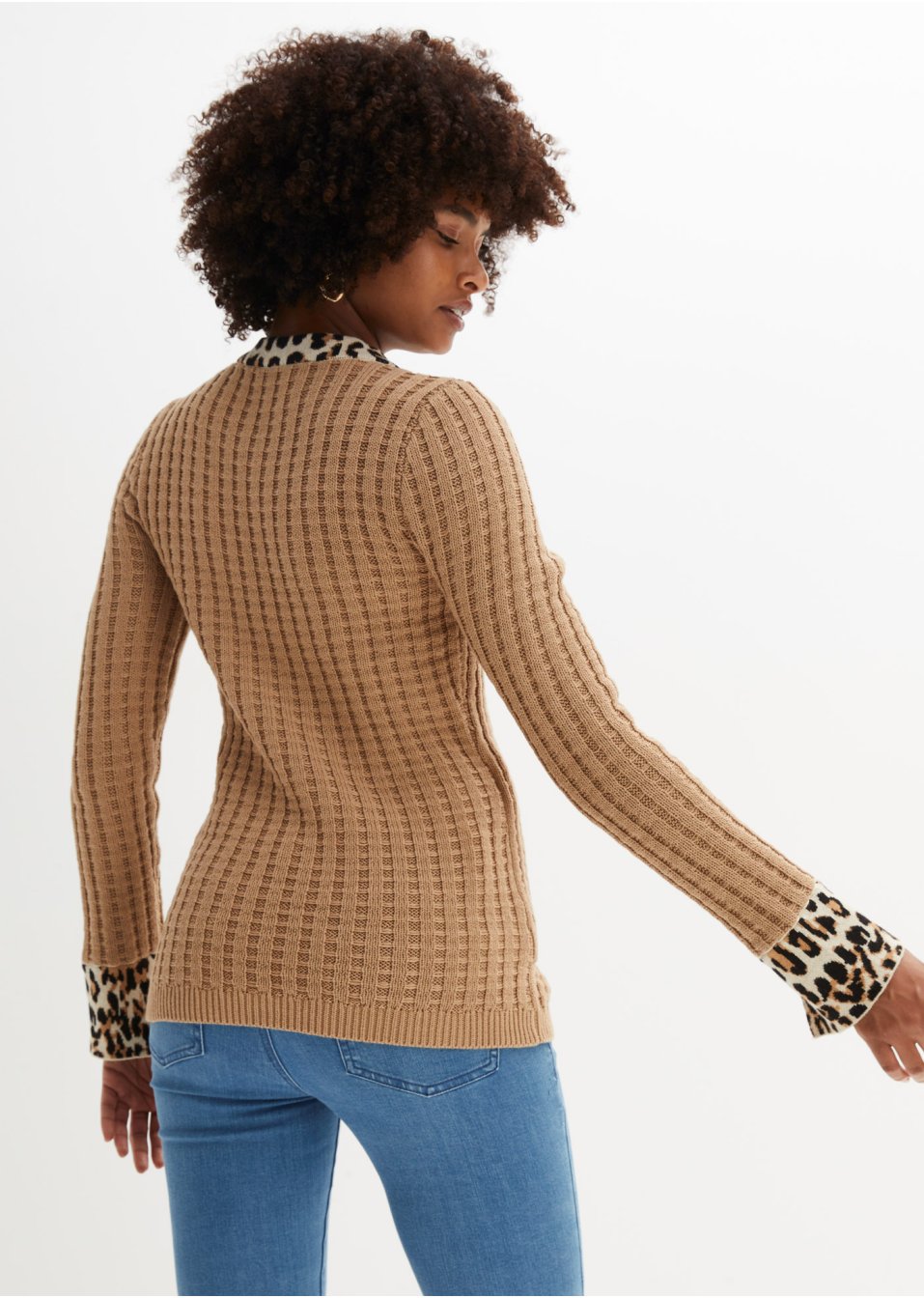 Pull style portefeuille, léopard