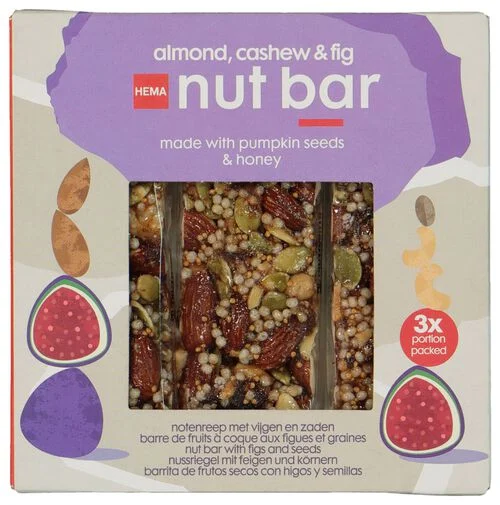 barres aux noix, figues et graines