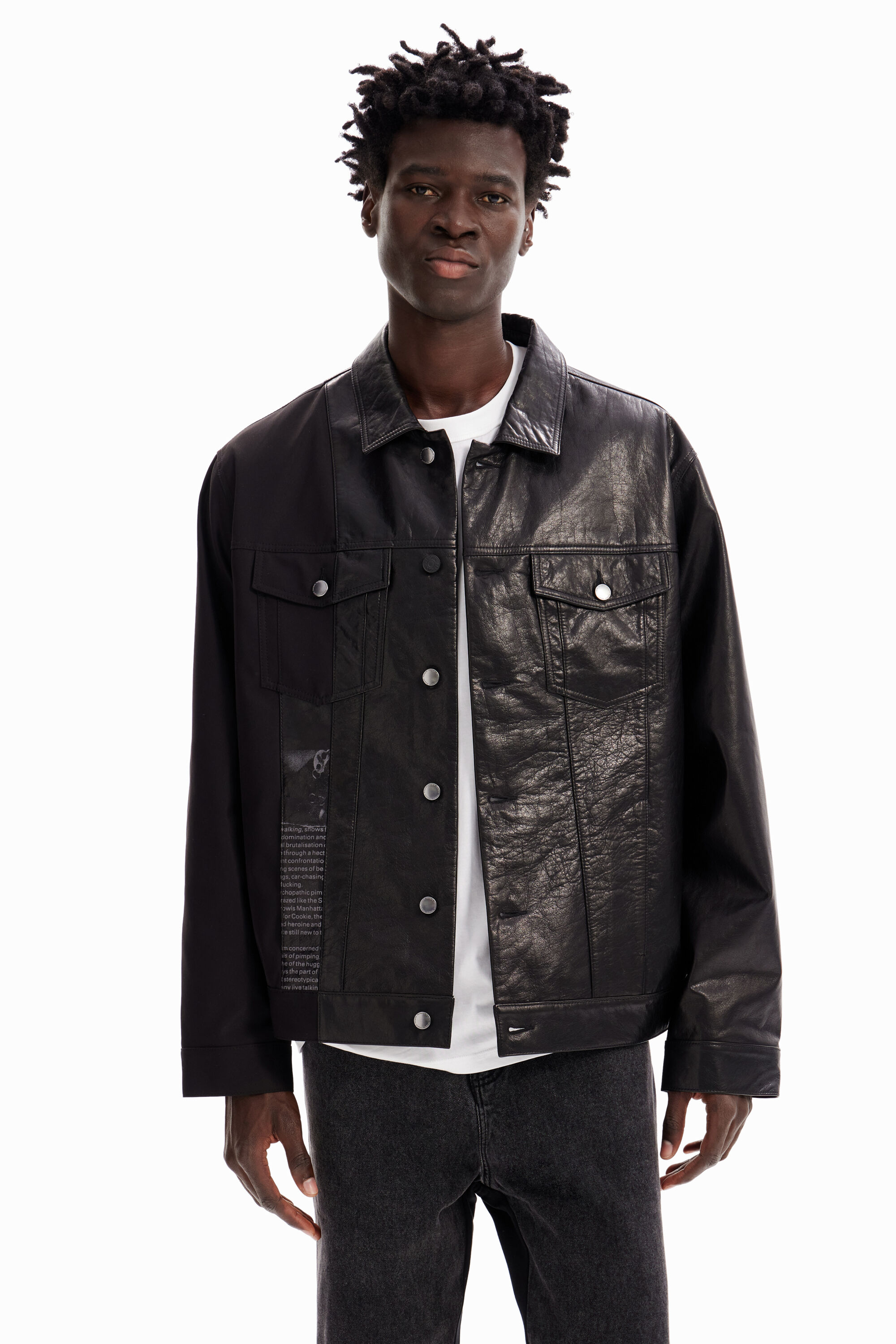 Veste trucker cuir