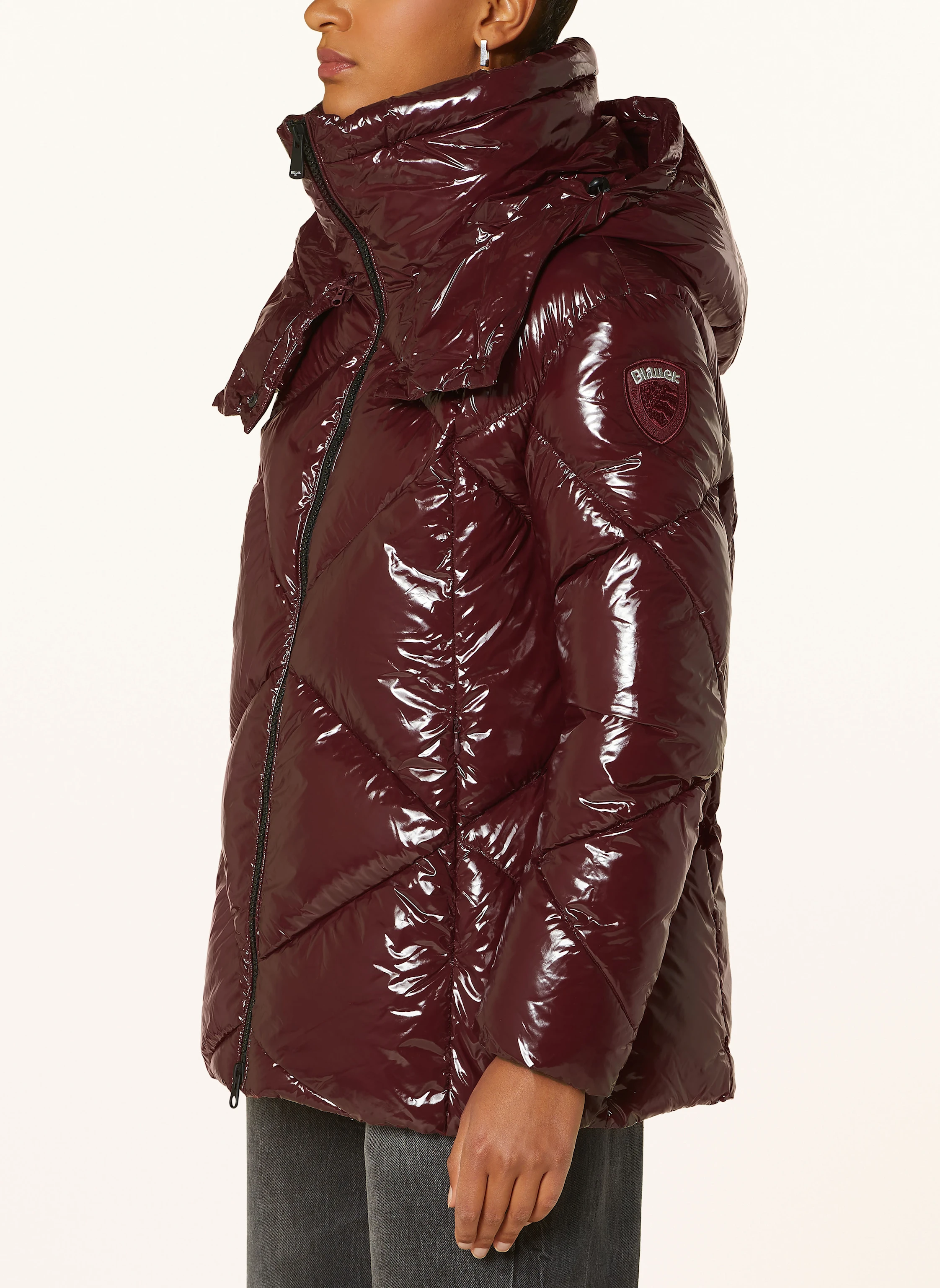 Blauer Steppjacke MALIA mit abnehmbarer Kapuze