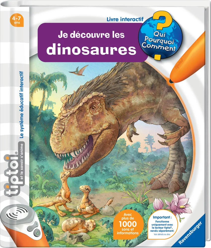 TIPTOI - COFFRET COMPLET LECTEUR INTERACTIF + LIVRE JE DECOUVRE LES DINOSAURES