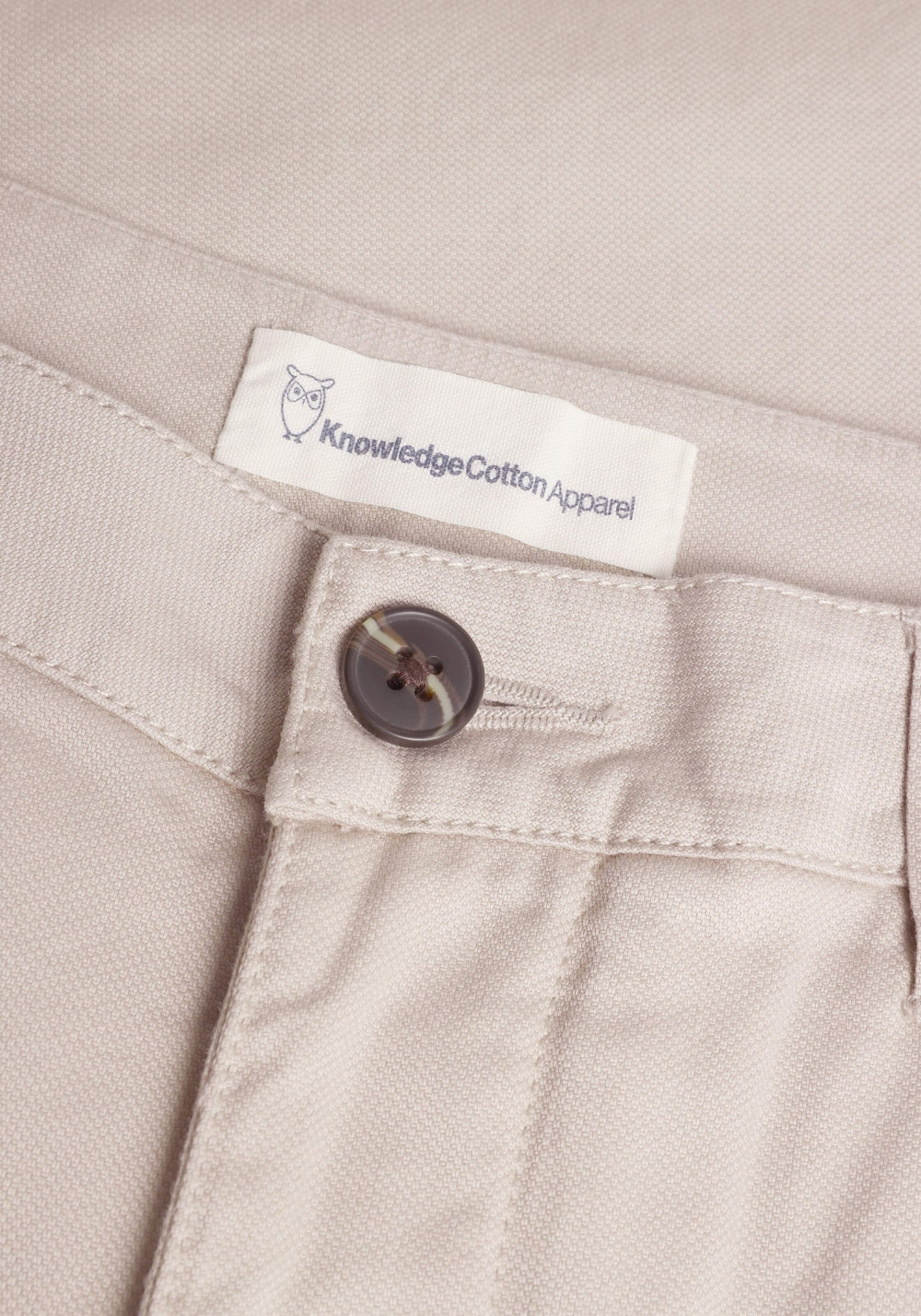 Knowledge Cotton Apparel Damenhose Iris Mom Canvas Pique Chino Light Feather Gray