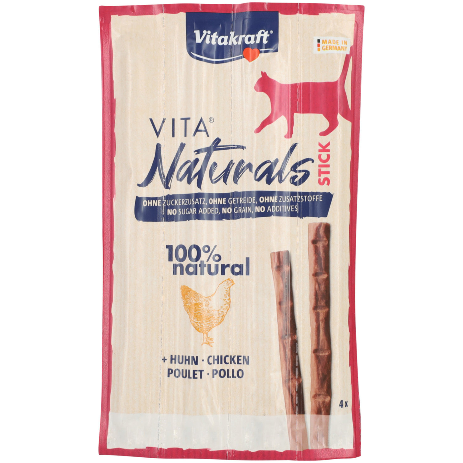 Vitakraft Vita Naturals Katzensnack Stick Huhn 4 Stück