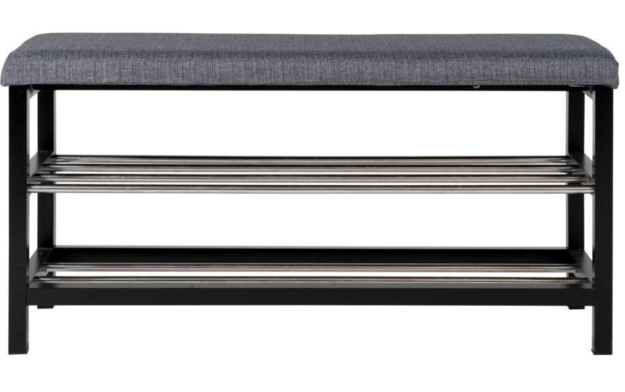 Sitzbank Padova 100 x 50 cm, Grau/Schwarz<br>Sitzbank mit robustem Gestell