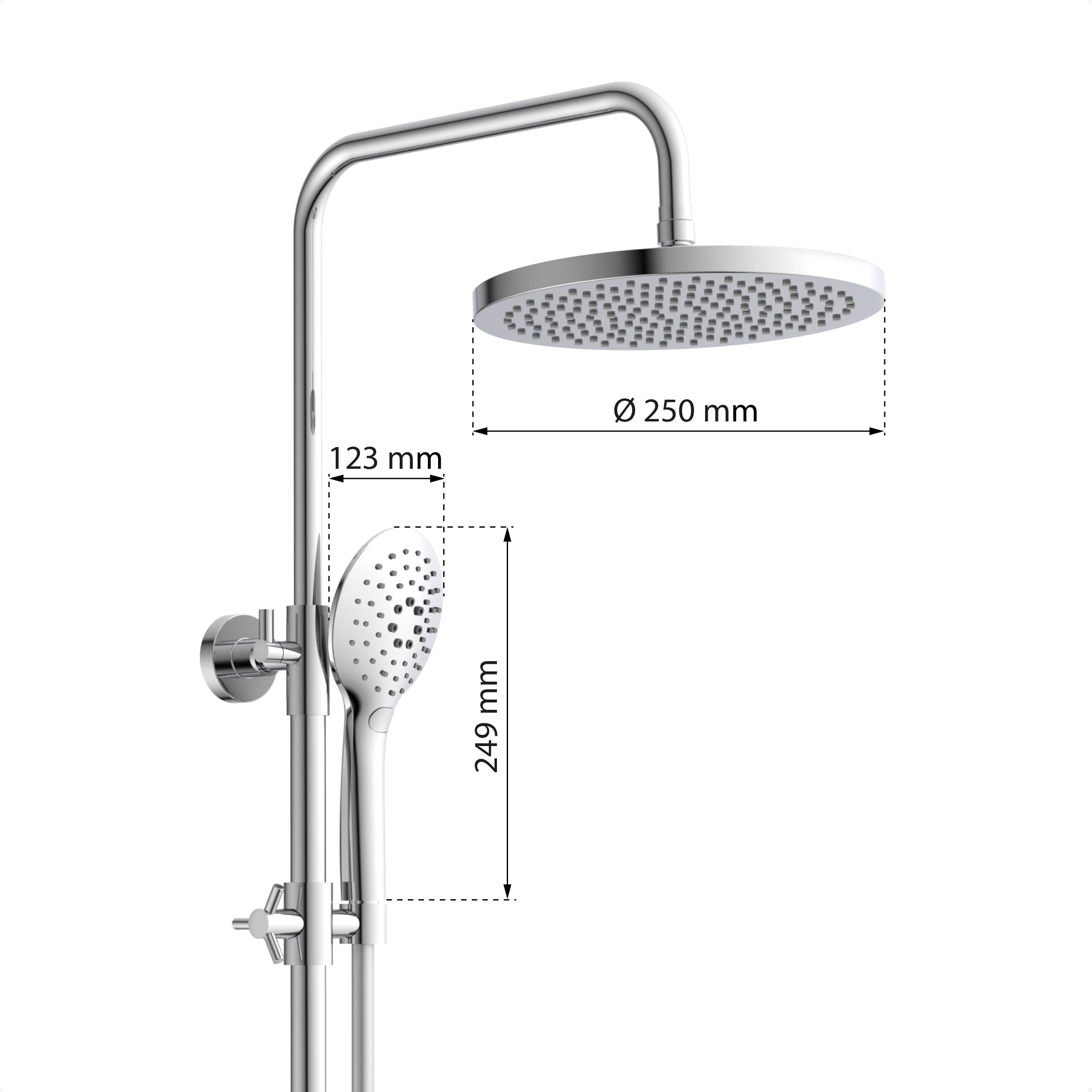 Eisl Duschsystem FUTURA Regendusche mit Thermostat Chrom/Grau