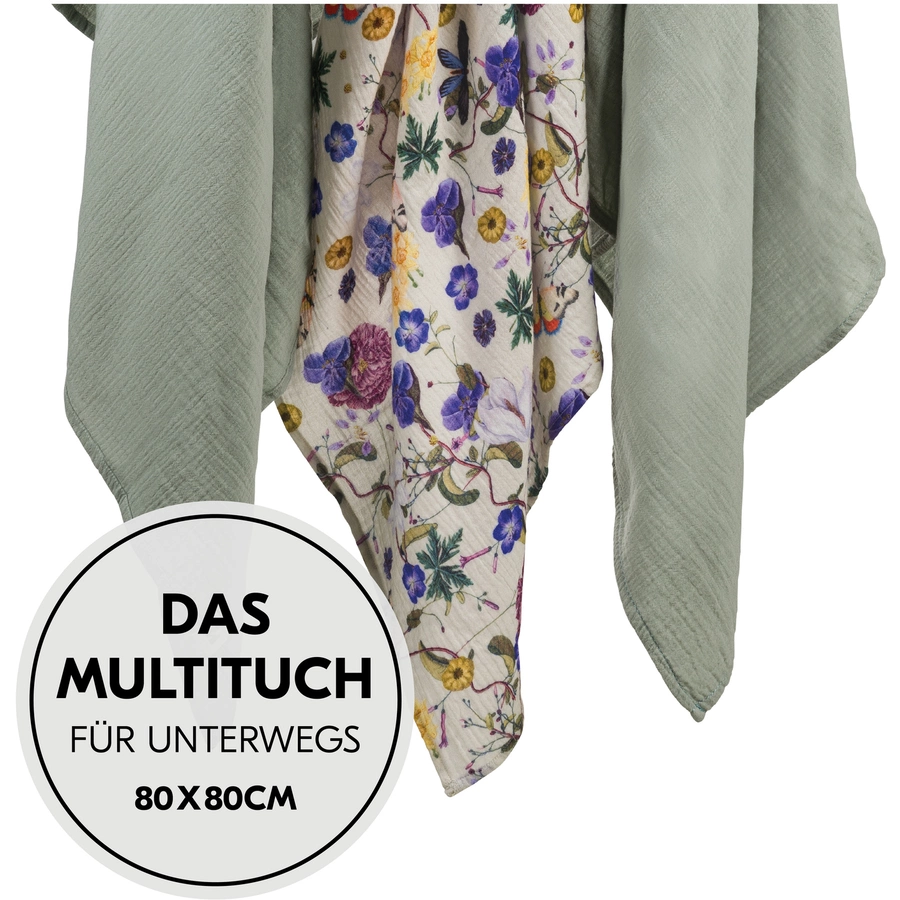 hauck Spucktücher Cuddle N Clean 3er Set SageBeige Floral