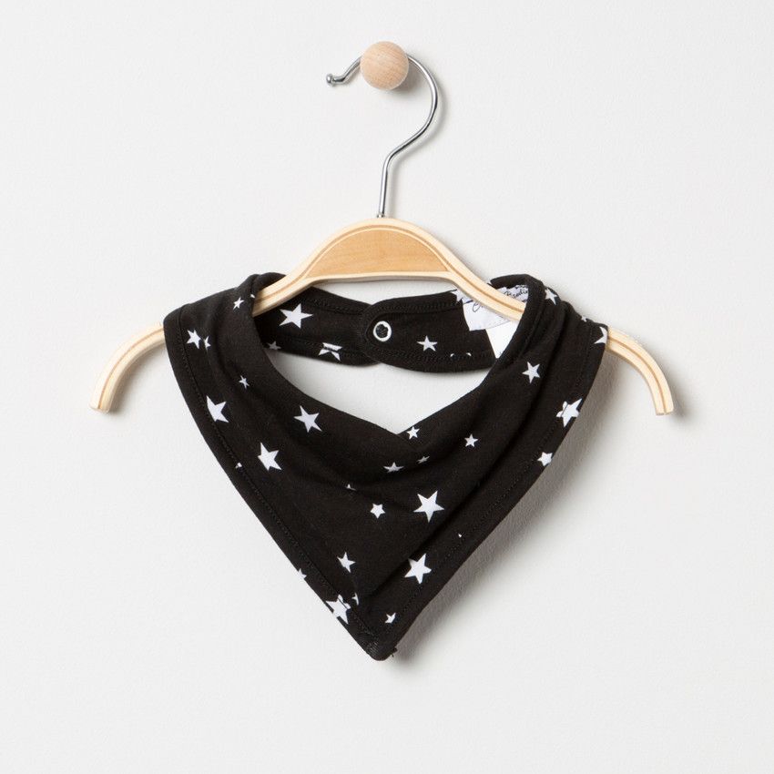 Bavoir bandana imprimé étoiles all-over - Noir
