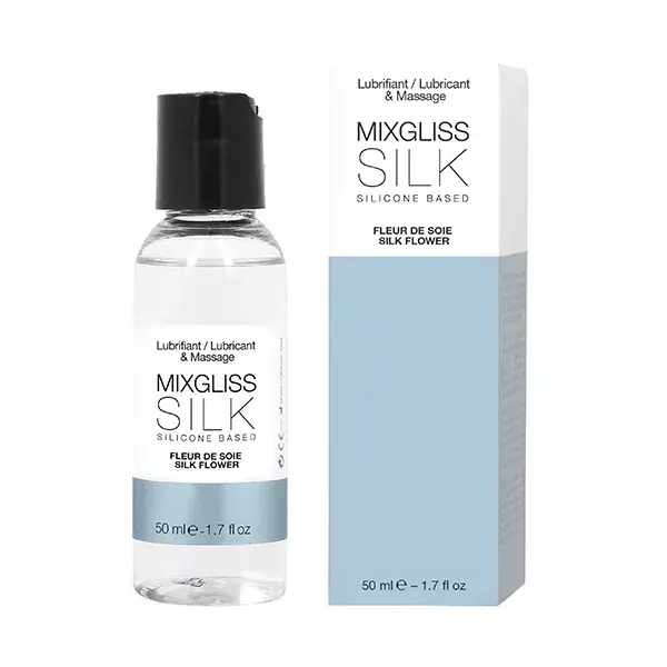 Mixgliss 2 em 1 Lubrificante e Massageador Flor de Seda de Silicone 50ml