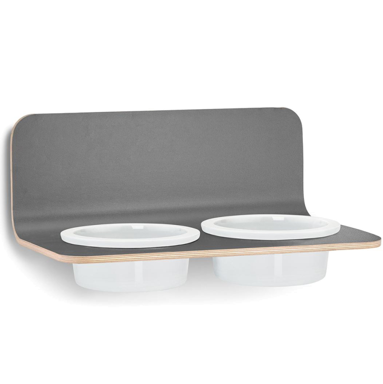 MiaCara Arco hondenvoerbak wand porselein small/medium Grey